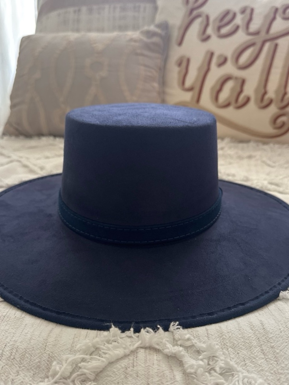 Woman’s Navy Wide-Brim Hat